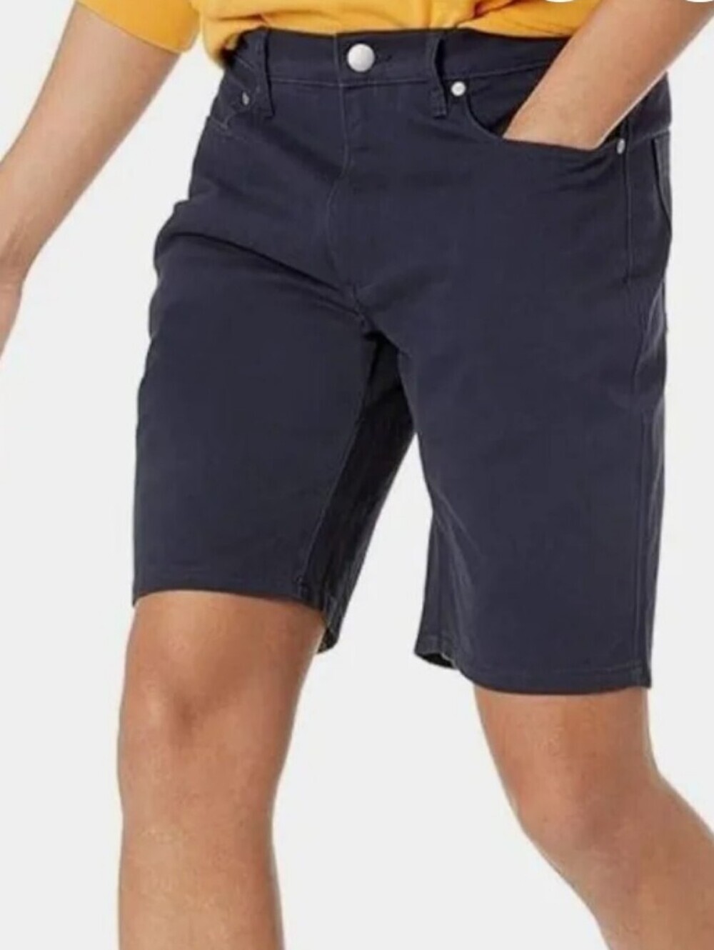 2 pair Amazon Essentials Men's Dark Navy Flat Front 5 pocket Stretch Shorts 38